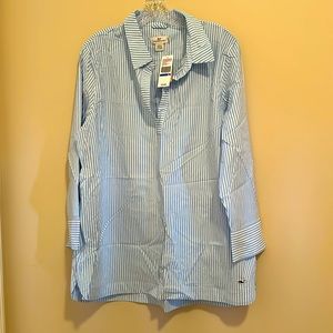 Vineyard Vines, XL, blue and white striped blouse; NWT